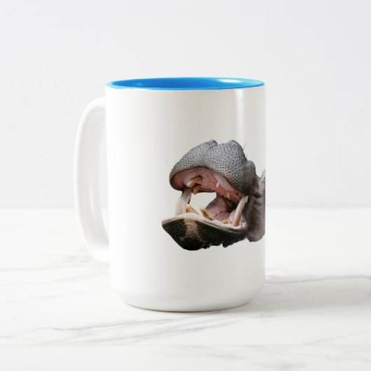 Hippopotamus Two-Tone Mug Tweekleurige Koffiemok (Voorkant links)