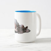 Hippopotamus Two-Tone Mug Tweekleurige Koffiemok (Voorkant rechts)