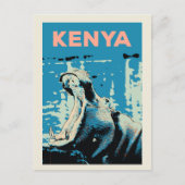 Hippopotamus uit Kenia Briefkaart (Voorkant)