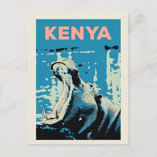 Hippopotamus uit Kenia Briefkaart (Voorkant)
