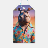 Hippopotamus Vakantie Cadeaulabel (Voorkant)