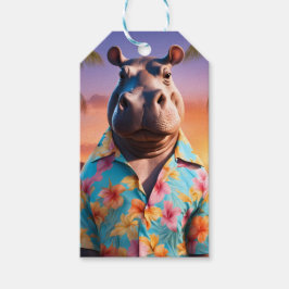 Hippopotamus Vakantie Cadeaulabel