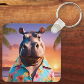 Hippopotamus Vakantie Sleutelhanger (Achterkant)