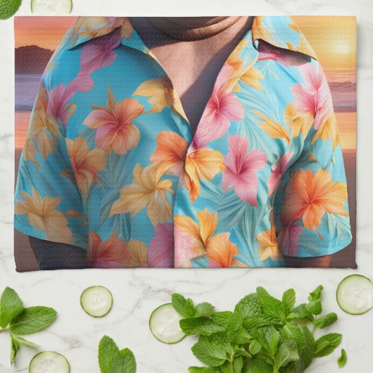 Hippopotamus Vakantie Theedoek (Gevouwen)