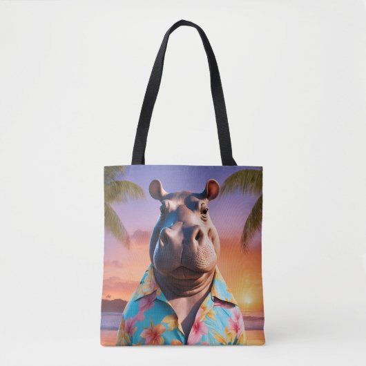 Hippopotamus Vakantie Tote Bag (Voorkant)