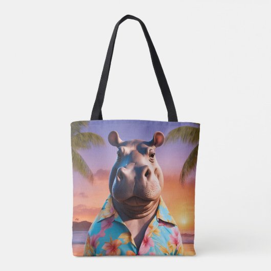 Hippopotamus Vakantie Tote Bag (Achterkant)