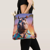 Hippopotamus Vakantie Tote Bag (Dichtbij)