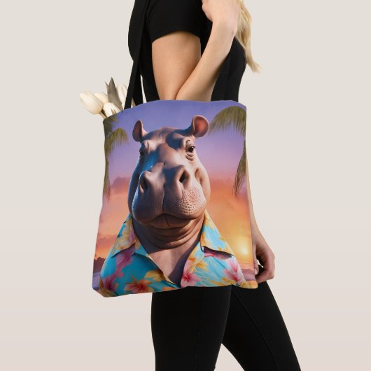 Hippopotamus Vakantie Tote Bag (Dichtbij)
