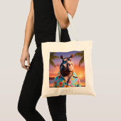 Hippopotamus Vakantie Tote Bag (Voorkant (product))