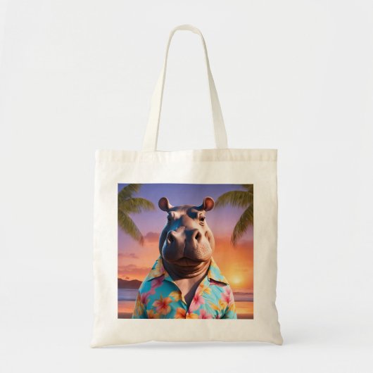 Hippopotamus Vakantie Tote Bag (Voorkant)
