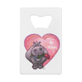 Hippopotamus Valentijnsdag Creditkaart Flessenopener (Achterkant)