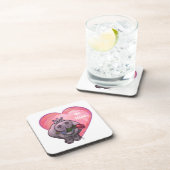 Hippopotamus Valentijnsdag Drankjes Onderzetter (Rechterzijde)