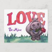 Hippopotamus Valentijnsdag Feestdagenkaart (Voorkant)
