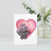 Hippopotamus Valentijnsdag Feestdagenkaart (Staand voorkant)