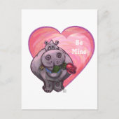 Hippopotamus Valentijnsdag Feestdagenkaart (Voorkant)