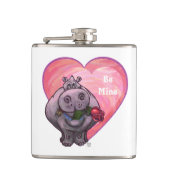 Hippopotamus Valentijnsdag Heupfles (Voorkant)