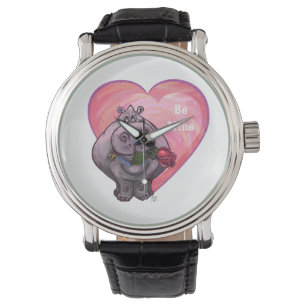 Hippopotamus Valentijnsdag Horloge