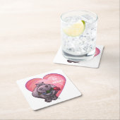 Hippopotamus Valentijnsdag Kartonnen Onderzetters (Insitu)