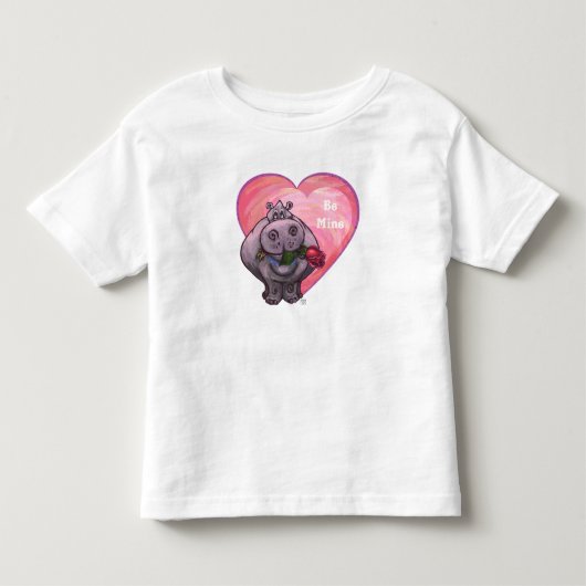 Hippopotamus Valentijnsdag Kinder Shirts (Voorkant)