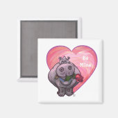 Hippopotamus Valentijnsdag Magneet (Voorkant / Achterkant)