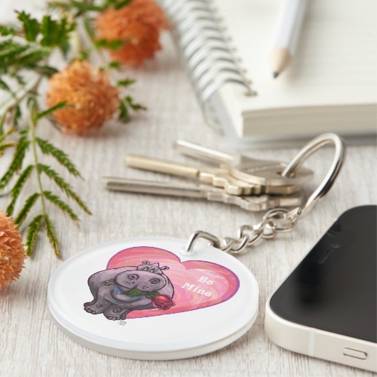 Hippopotamus Valentijnsdag Sleutelhanger (Voorkant Rechts)