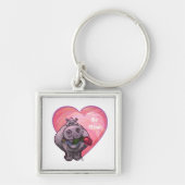 Hippopotamus Valentijnsdag Sleutelhanger (Voorkant)