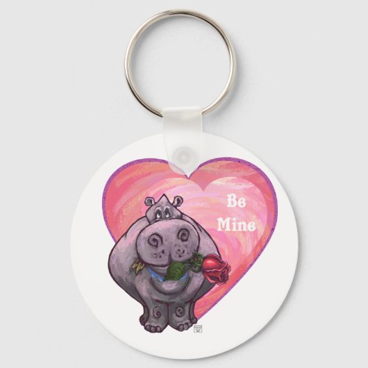 Hippopotamus Valentijnsdag Sleutelhanger (Voorkant)