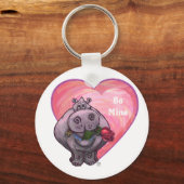 Hippopotamus Valentijnsdag Sleutelhanger (Voorkant)