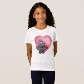 Hippopotamus Valentijnsdag T-shirt (Voorkant volledig)