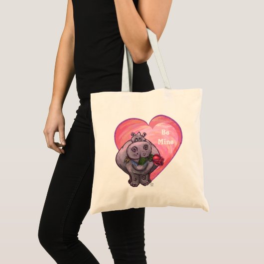 Hippopotamus Valentijnsdag Tote Bag (Voorkant (product))