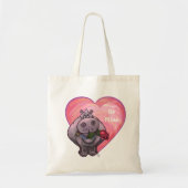 Hippopotamus Valentijnsdag Tote Bag (Voorkant)