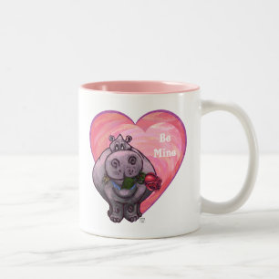 Hippopotamus Valentijnsdag Tweekleurige Koffiemok