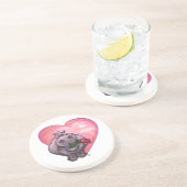 Hippopotamus Valentijnsdag Zandsteen Onderzetter (Zijkant)