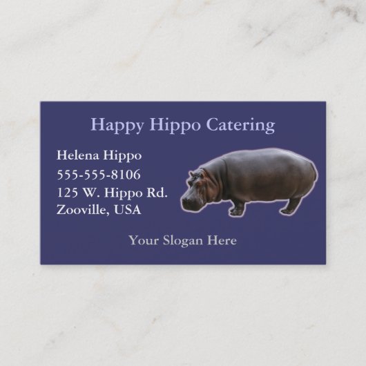Hippopotamus Visitekaartjes (Voorkant)