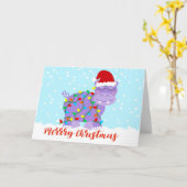 Hippopotamus voor kerst Kaart (Gele Bloem)