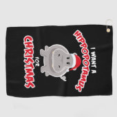 Hippopotamus voor kerstcadeaus golfhanddoek (Horizontaal)