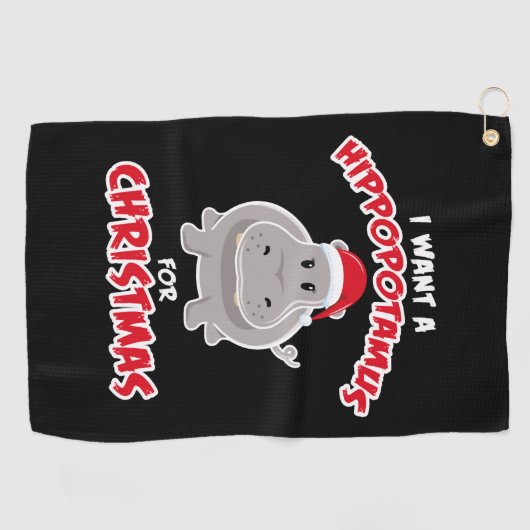Hippopotamus voor kerstcadeaus golfhanddoek (Horizontaal)