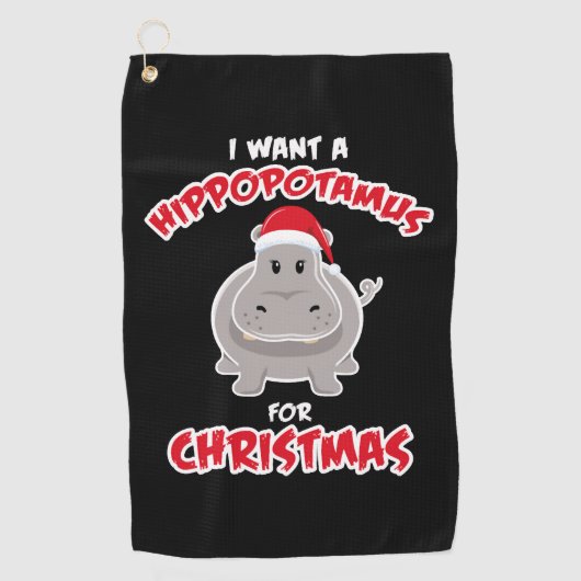 Hippopotamus voor kerstcadeaus golfhanddoek (Voorkant)