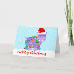 Hippopotamus voor kerstkaart kaart