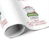 Hippopotamus voor Kerstmis - Cute Hippo Design Cadeaupapier (Rol Hoek)