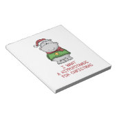 Hippopotamus voor Kerstmis - Cute Hippo Design Notitieblok (Schuin)