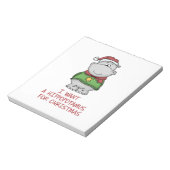 Hippopotamus voor Kerstmis - Cute Hippo Design Notitieblok (Linkerzijde)