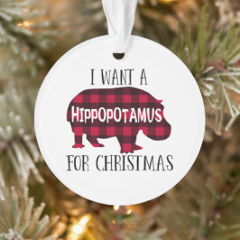 Hippopotamus voor Kerstmis - Ronde versiering Ornament