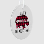 Hippopotamus voor Kerstmis - Ronde versiering Ornament (voorkant)