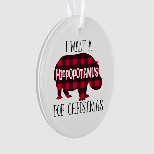 Hippopotamus voor Kerstmis - Ronde versiering Ornament (voorkant)