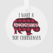 Hippopotamus voor Kerstmis - Ronde versiering Ornament (achterkant)