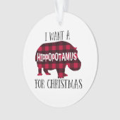 Hippopotamus voor Kerstmis - Ronde versiering Ornament (voorkant)