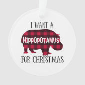 Hippopotamus voor Kerstmis - Ronde versiering Ornament (voorkant)