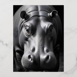 Hippopotamus Wildlife Majestic Natuur Life Poster Folie Feestdagen Briefkaart