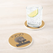 Hippopotamus  WPA Zoo Poster Hippo Art Zandsteen Onderzetter (Zijkant)